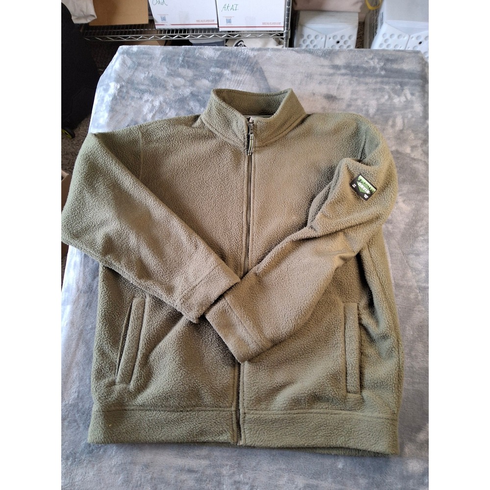 Orvis Mens Full Zip Fleece Jacket Olive Green Large Classic Collection Outdoor